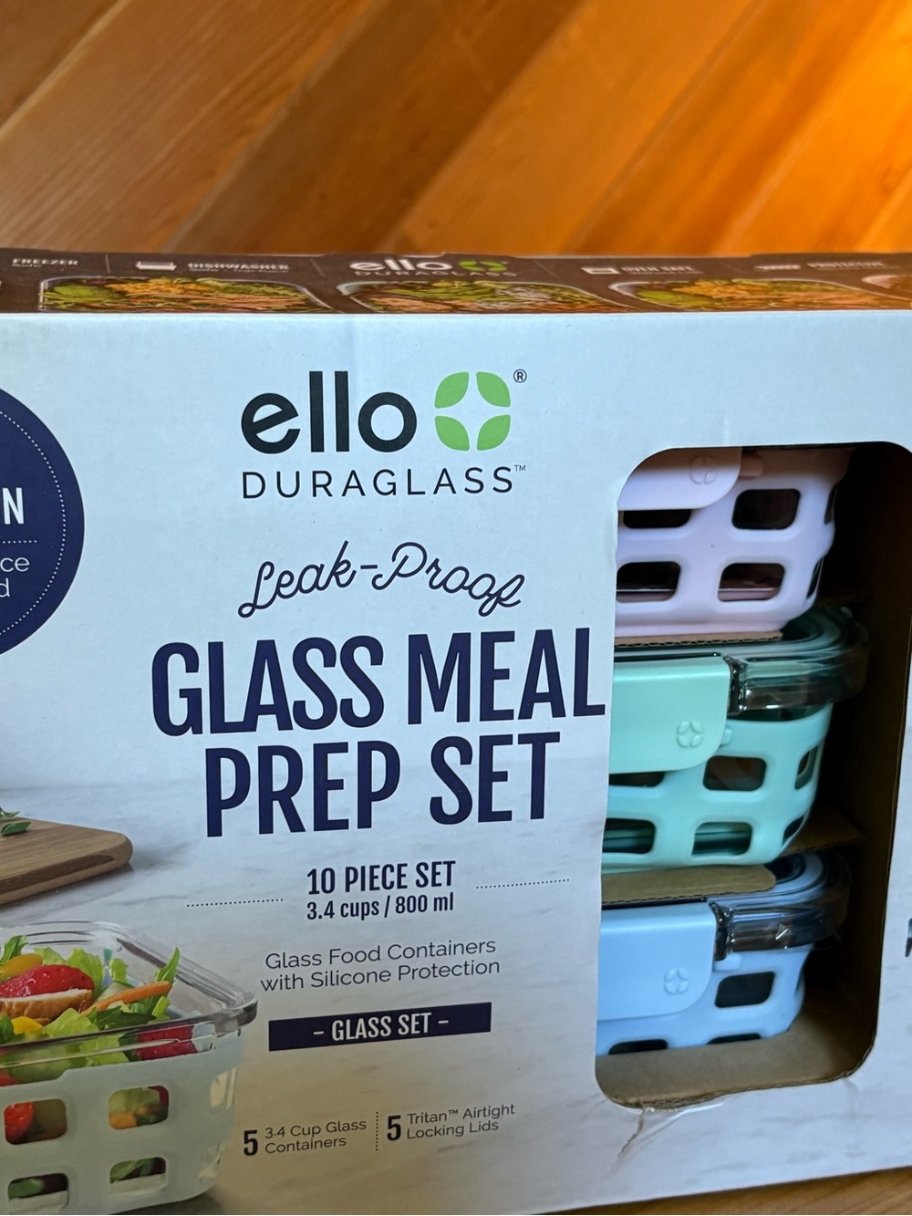 Ello Duraglass Leak-Proof Glass Meal Prep Set - Mint, Light Blue, Lavender